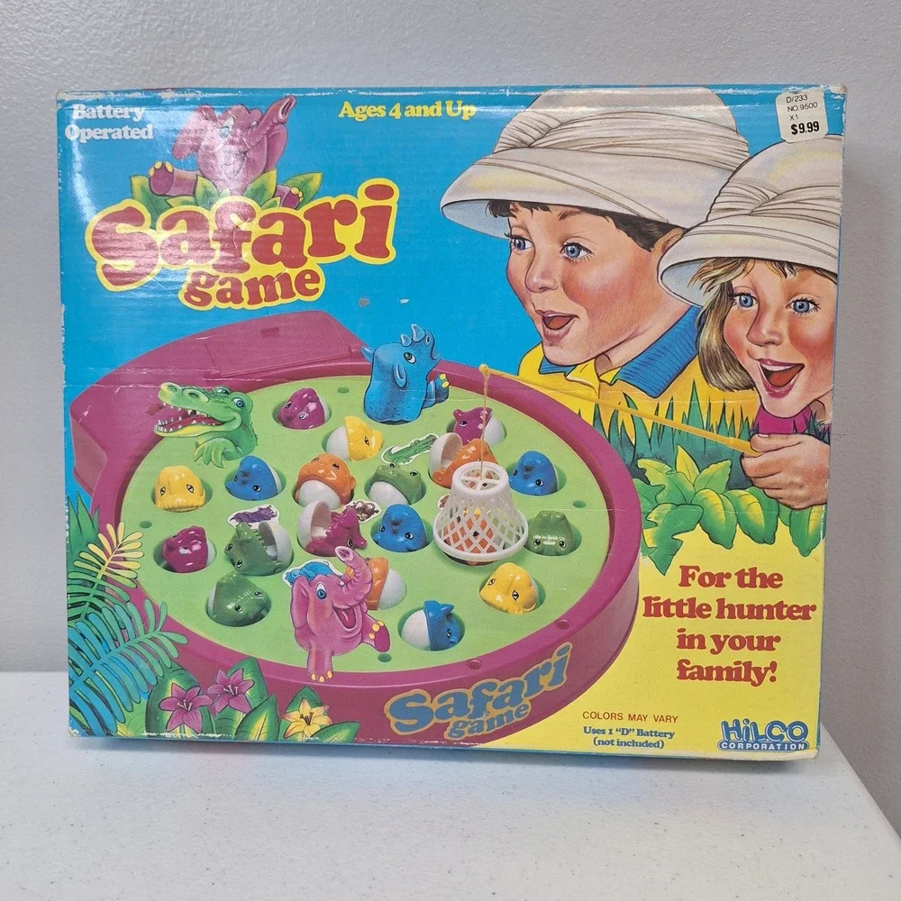 VTG‎ Hungry Safari Game Battery Op Fishing Game For Kids Hilco Corp 1980s 1970s